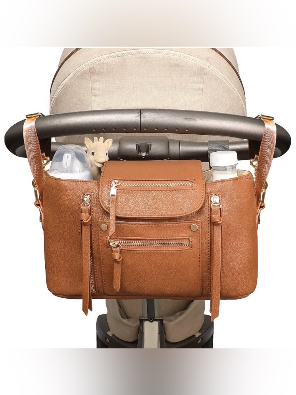 miss fong Universal Stroller Organizer with Insulated Cup Holder Stroller Caddy